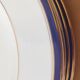 Six blue and gold Limoges porcelain dinner plates