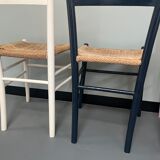 6 Italian chairs from the 60s solid beech and rope
