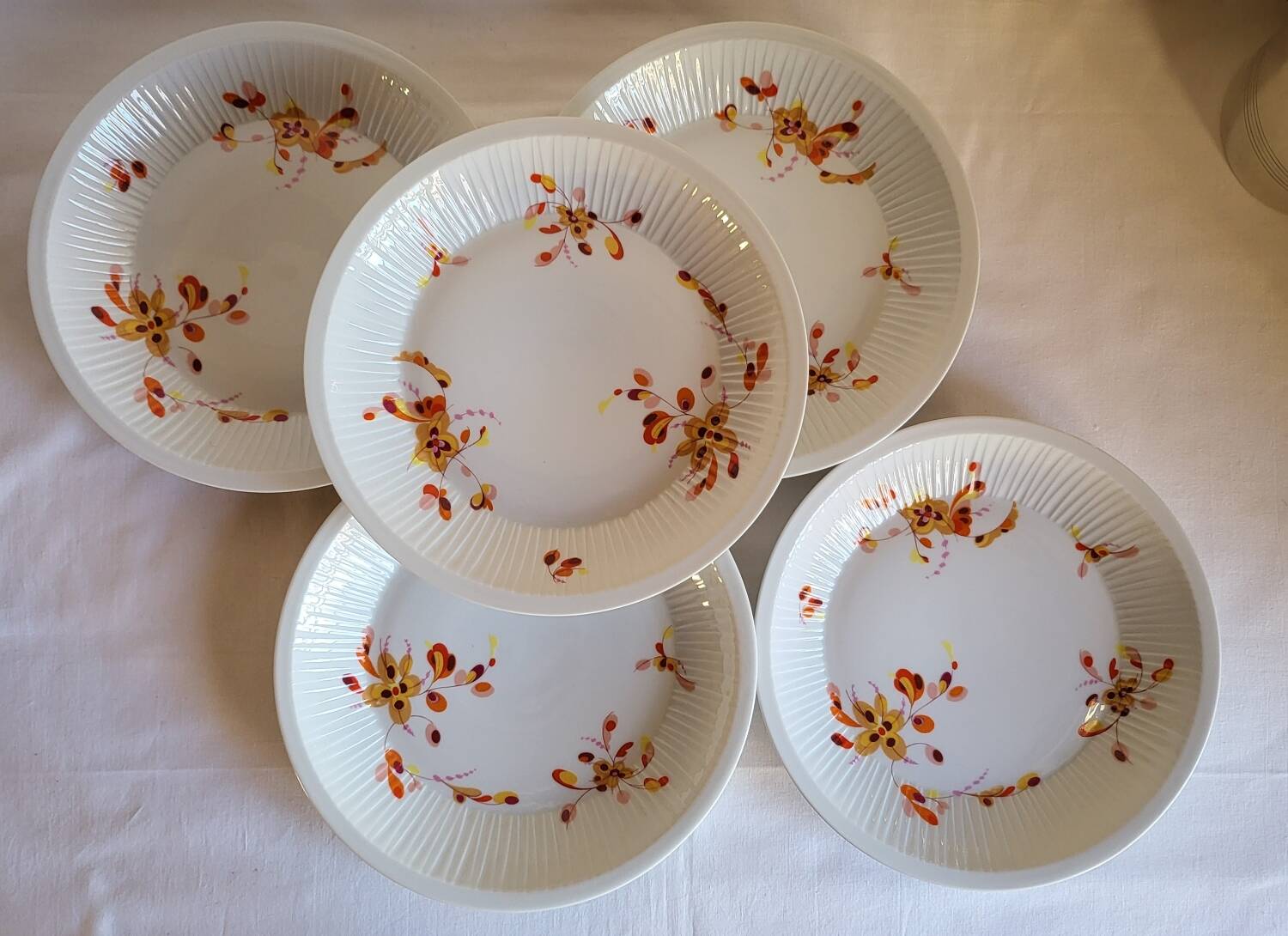 5 Assiettes à Creuses en Porcelaine Haviland France Limoges
