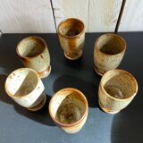 Set of 6 pyrite stoneware glasses