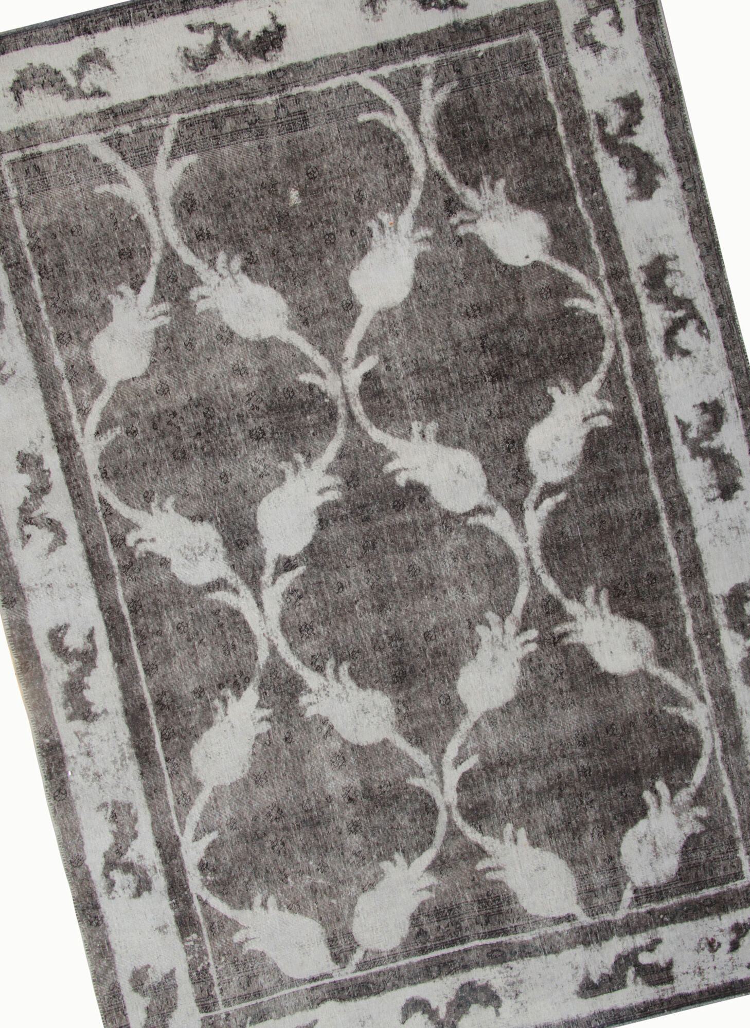Grey overdyed persian rug traditional handmade persian carpet- 198x285cm