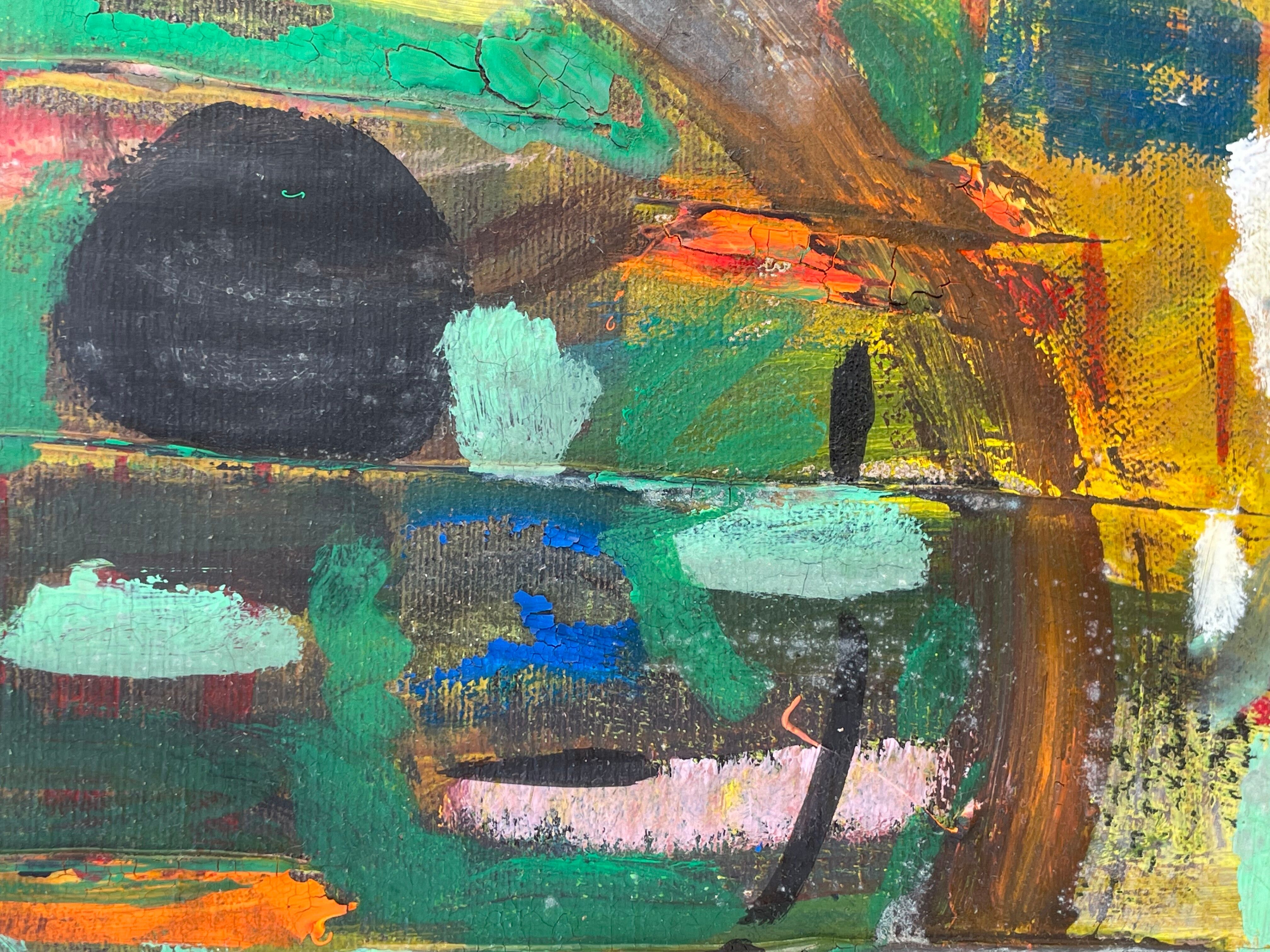Tableau peinture composition abstraite moderne XXe