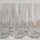 Six Art-Deco long drink glasses in crystal with cut sides