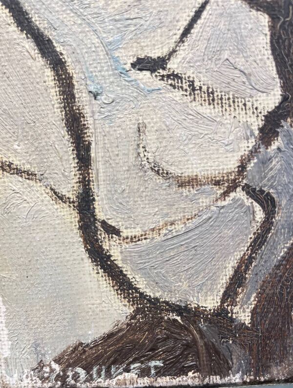 Tableau paysage représentant des maisons Coupet 1971