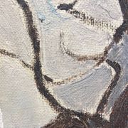 Tableau paysage représentant des maisons Coupet 1971