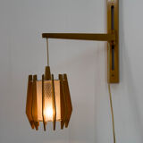 Set of chandelier and wall lamp by Drevo Humpolec, 1970