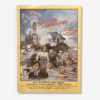 Affiche cinéma originale "Mon oncle d'Amérique" Alain Resnais, Bilal