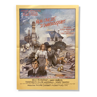 Affiche cinéma originale "Mon oncle d'Amérique" Alain Resnais, Bilal