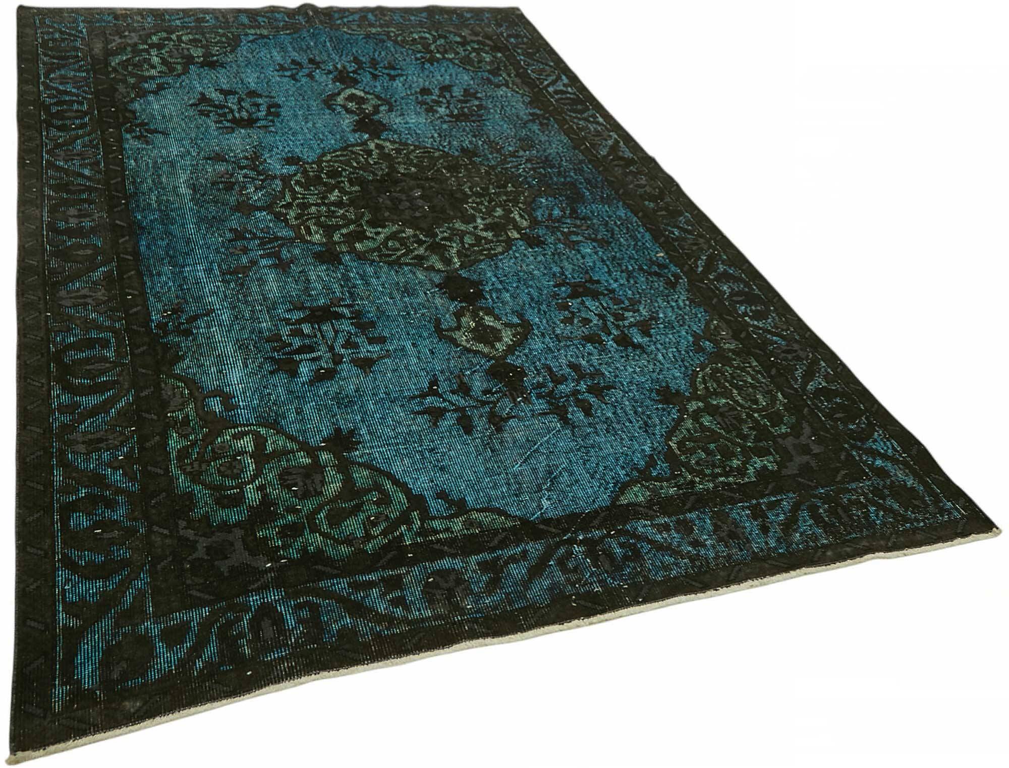 Overdyed Wool Vintage Handmade Carved Rug 169 cm x 288 cm