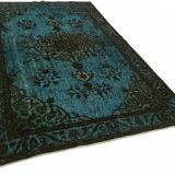 Overdyed Wool Vintage Handmade Carved Rug 169 cm x 288 cm