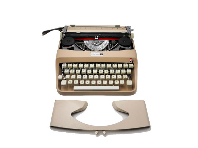 Machine à écrire beige underwood 18 vintage révisée ruban neuf