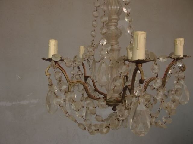 Chandelier pendants and garlands to 6 lights around 1900