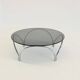 Table basse vintage Space Age en verre fumé et chrome