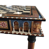 Chess table Alhambra maple bone and lacquer