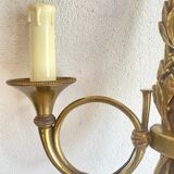 Hunting horn wall light, brass 1950