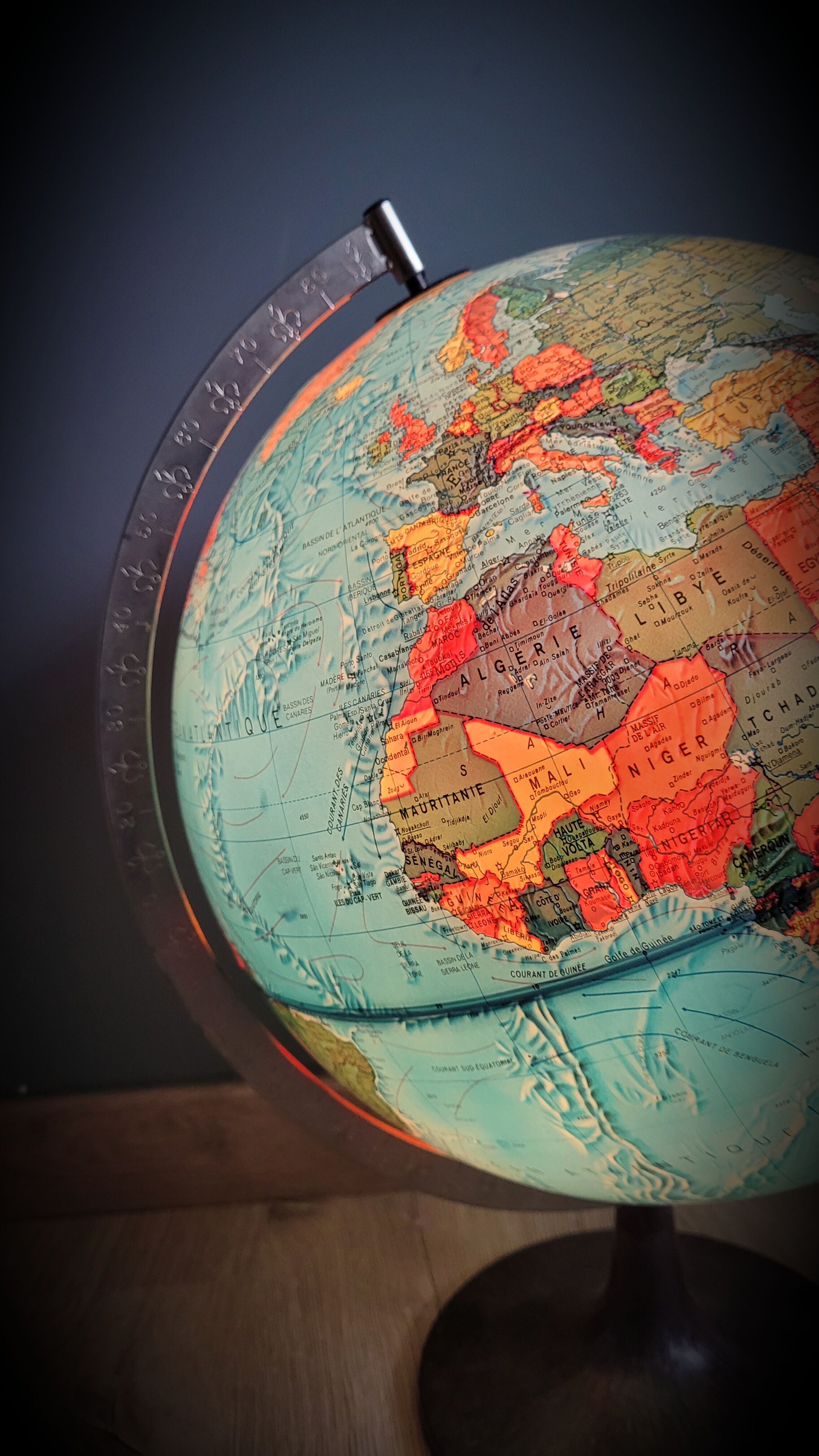 World map terrestrial 1983