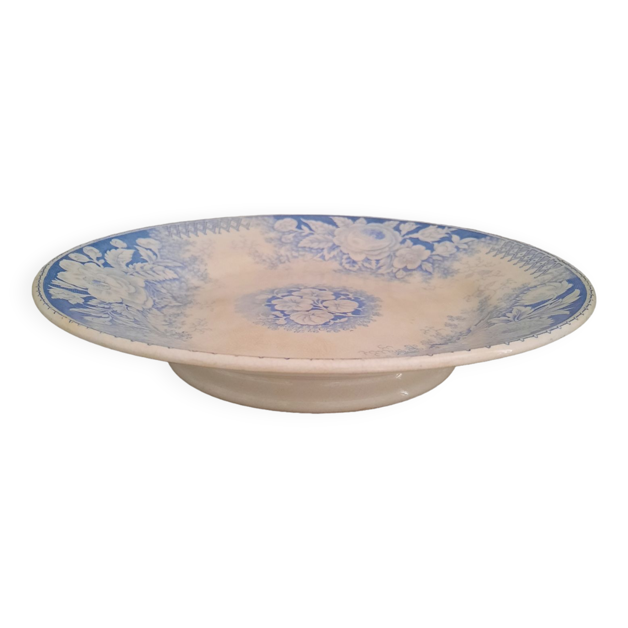 Antique mounted plate in iron earthenware