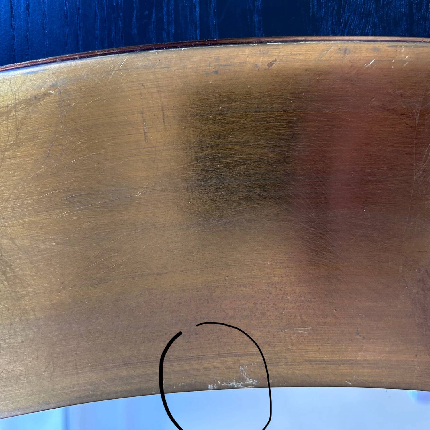 Gold oval mirror