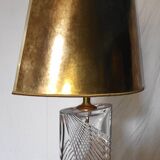 Table lamp in cut crystal and brass from the 70s