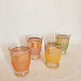 4 colored granite glasses