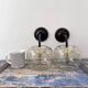 Pair of vintage smoked glass wall lights
