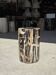 Small side table in petrified wood, black heart, bark with black stripes and b