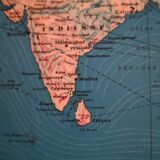 Map of the world Air France vintage Jean Massé 1970