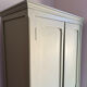 Antique Parisian wardrobe in sage green patina