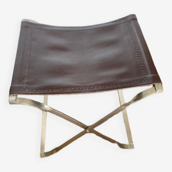 Folding leather stool