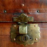 Leather trunk early twentieth