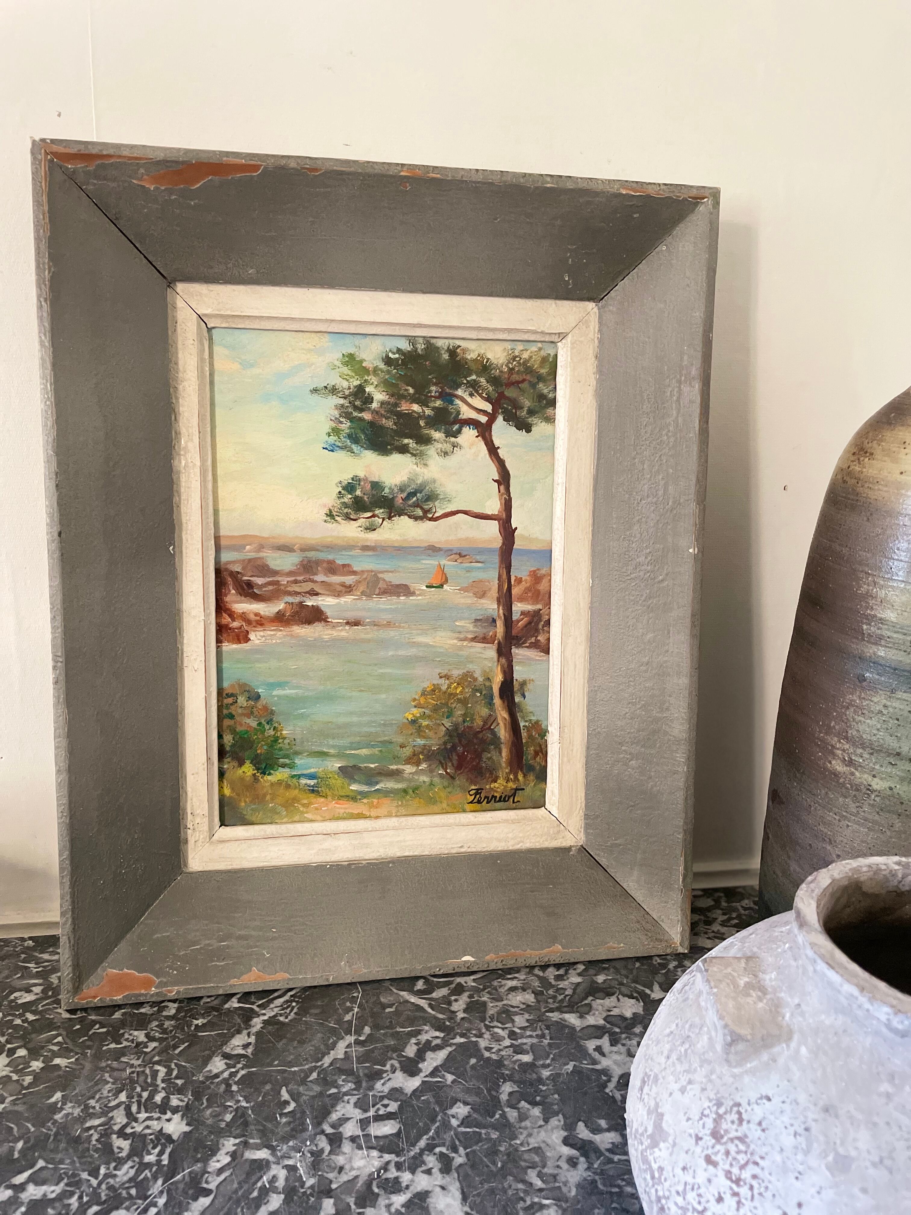 Old seaside painting