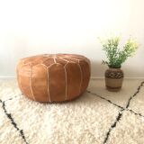 Natural leather pouf from The Ottoman style of Morocco
