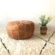 Pouf en cuir naturel du maroc style ottoman