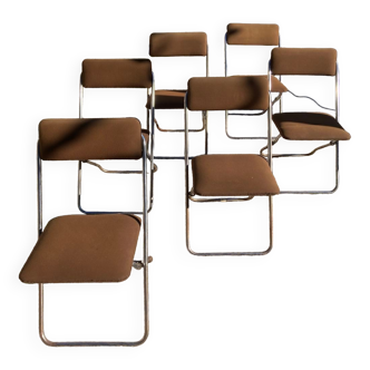 Set of 6 folding chairs framar 70s