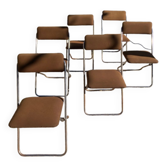 Ensemble de 6 chaises pliantes framar années 70