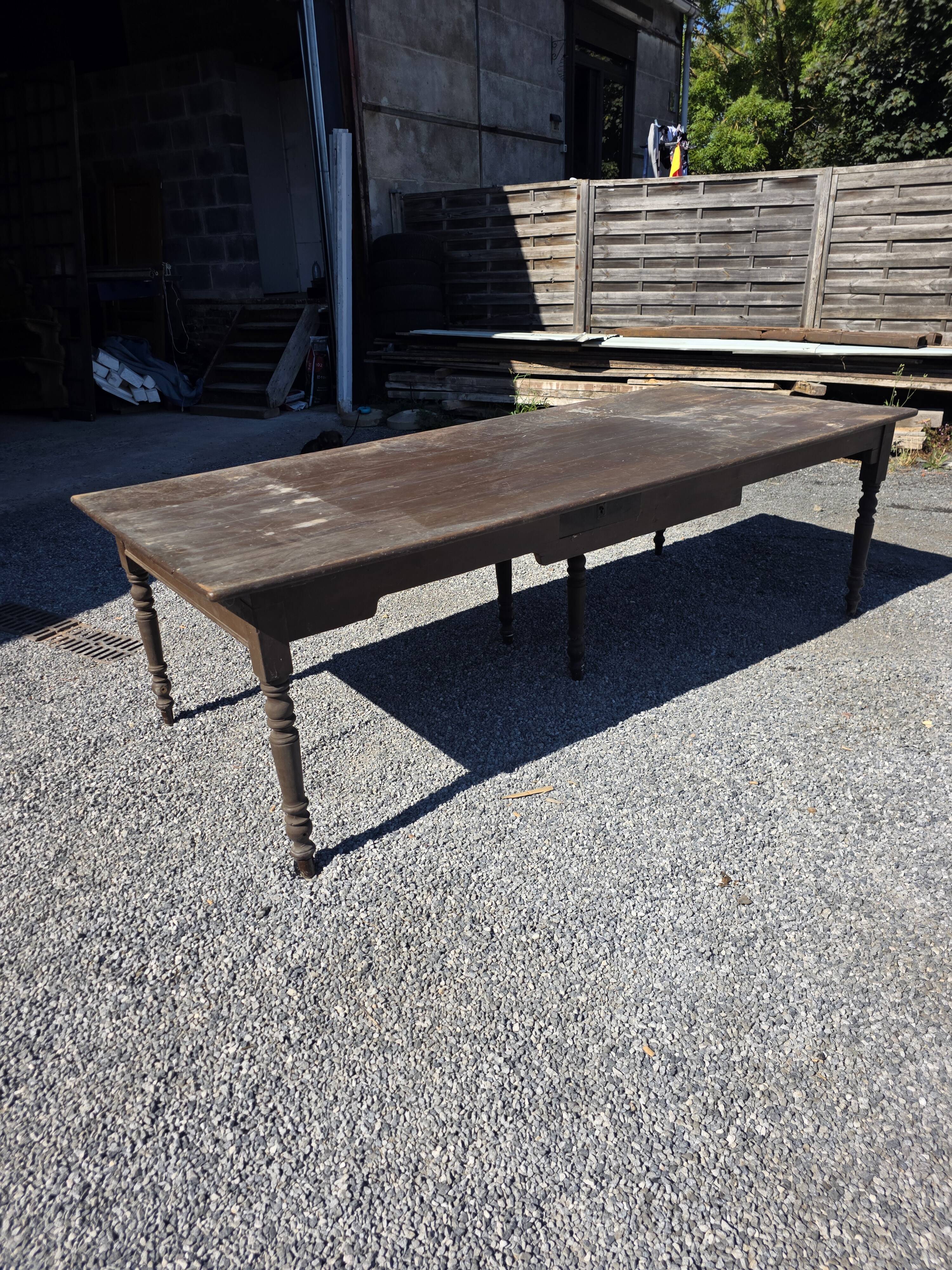 Table de ferme ancienne XXL , 268 × 110cm