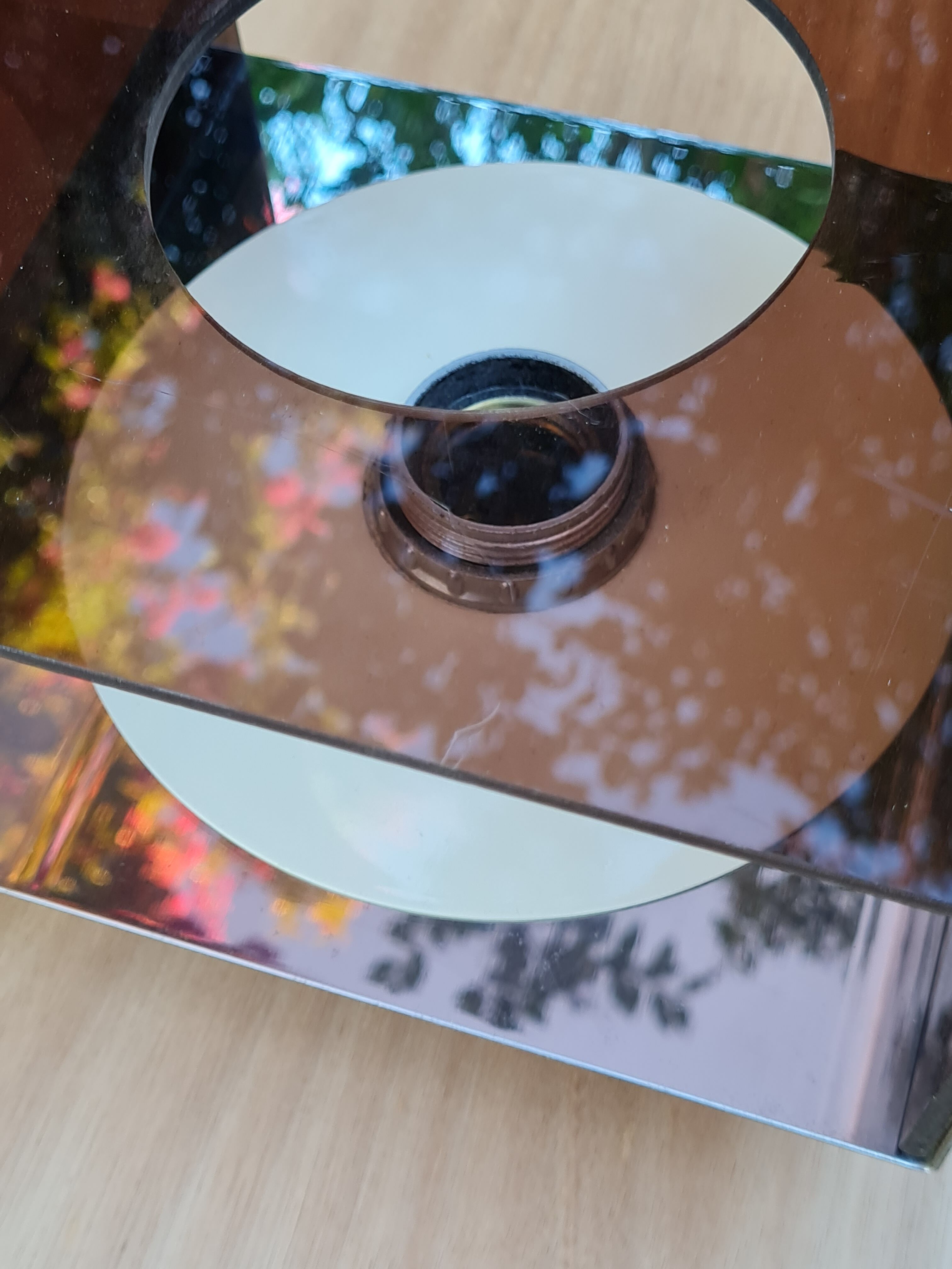 Wall lamp in smoked plexiglas by jocelyne trocmé model "disco"