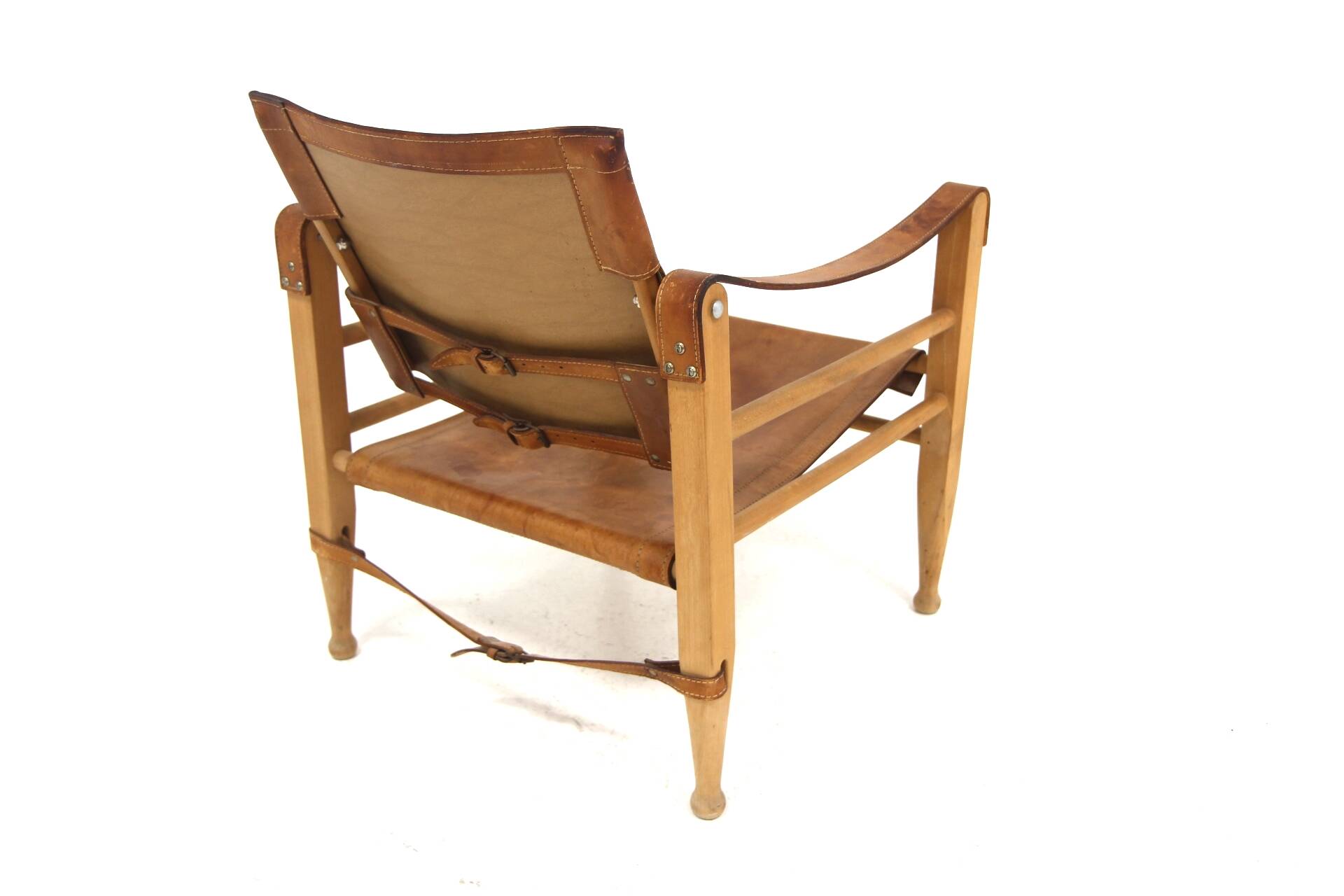 Leather “Safari” armchair, Aage Bruun & Son, Denmark, 1960s