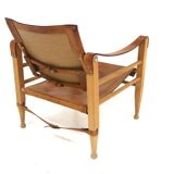 Leather “Safari” armchair, Aage Bruun & Son, Denmark, 1960s