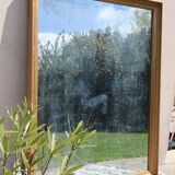 Miroir rectangulaire 153 X 122 à cadre doré XIXème de style Louis XVI