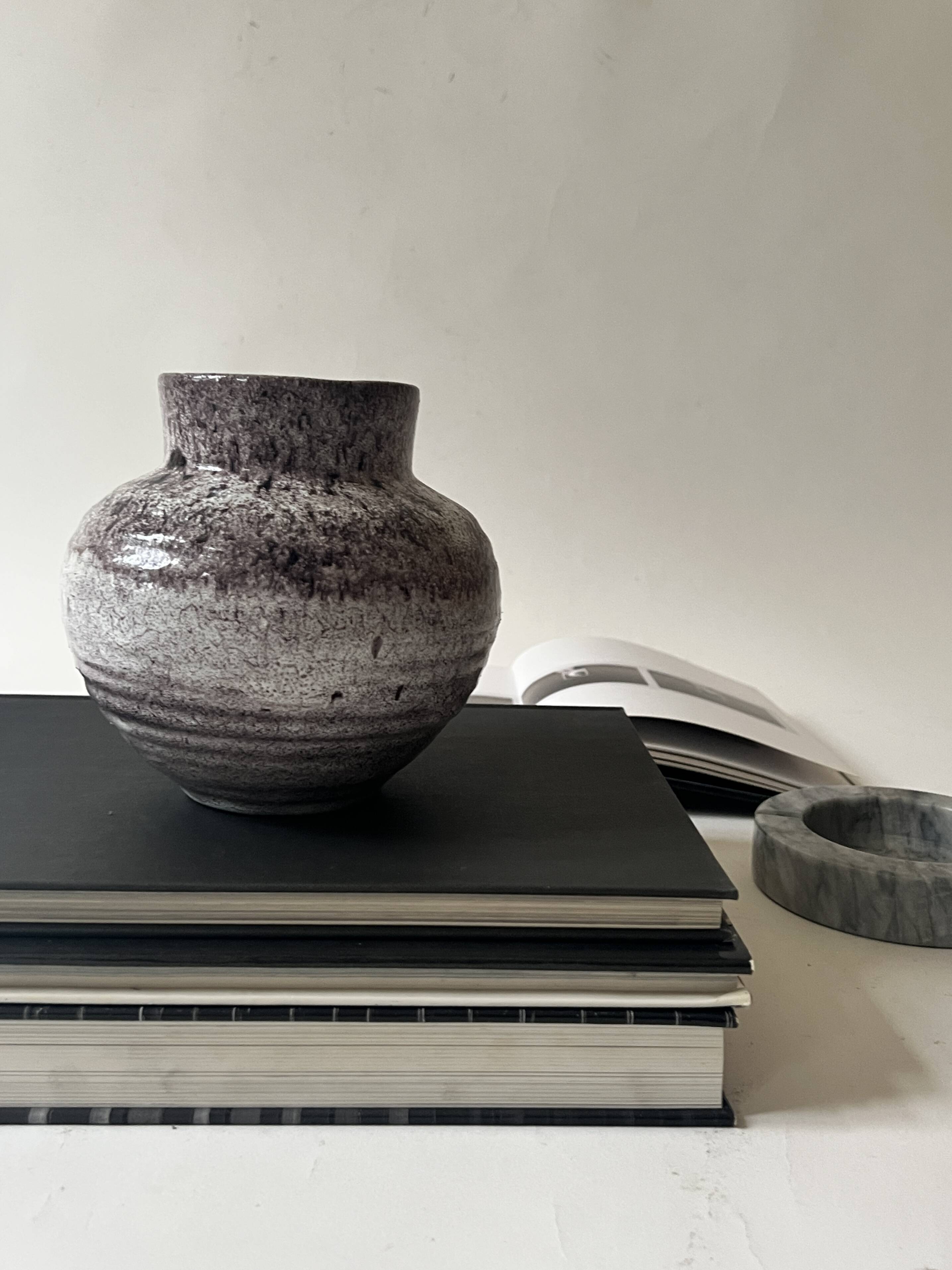 Glazed stoneware vase, Accolay FRANCE 1950