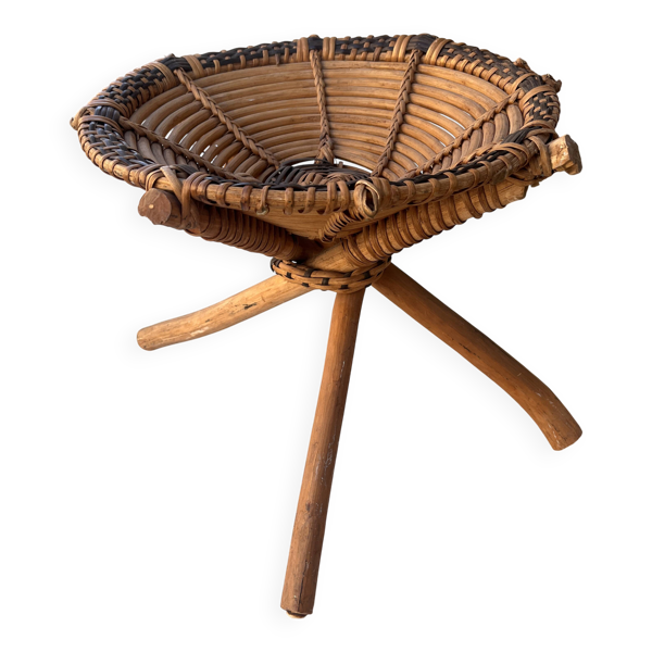 tabouret bas rotin africain