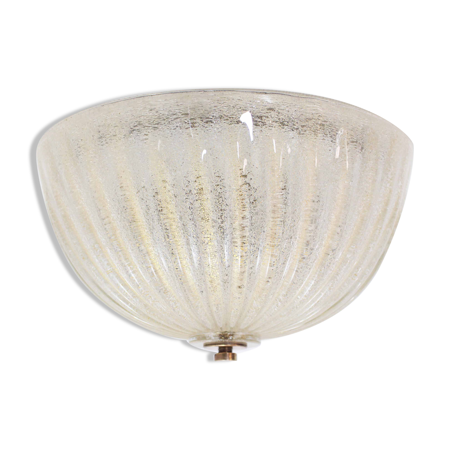 Vintage glass and brass ceiling lamp