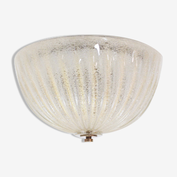 Vintage glass and brass ceiling lamp