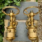 2 appliques murales en laiton style Empire