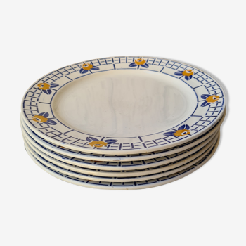 6 Sarreguemines flat plates