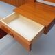 Vintage Scandinavian style double bed in teak from the 60s with integrated bedside lights