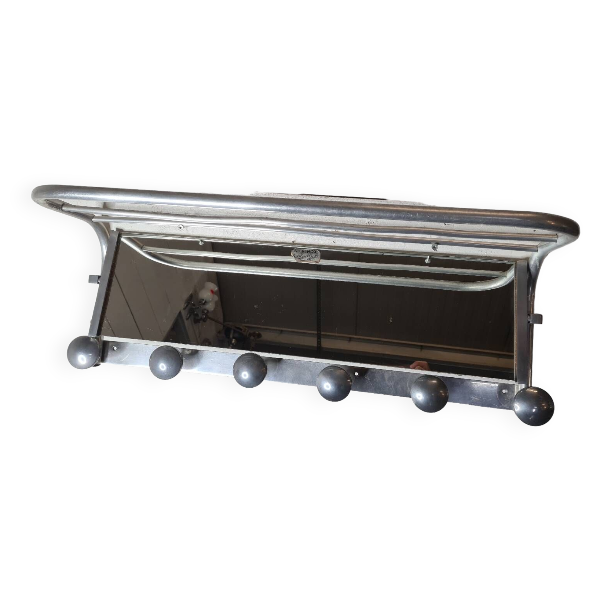Coat rack with aluminum hat rack