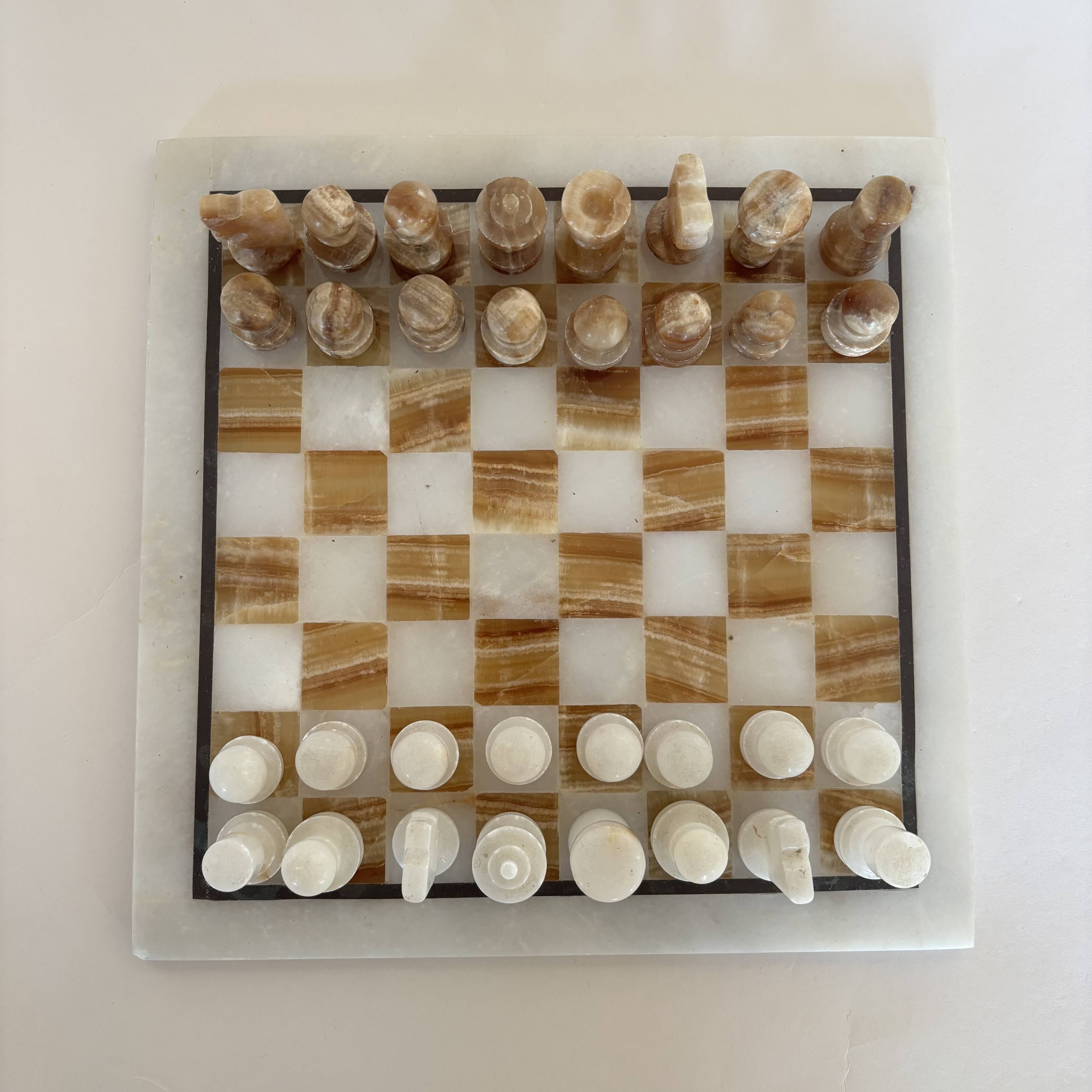 Vintage marble and stone chess sets