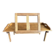 Manufrance wooden bedside table, folding tray with book holder.